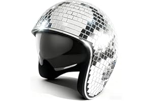 TAECHALINGO Diskokugel Helm,Discokugel Hüte,Disco Glitter Ball Helme,Dekor Helme mit Einziehbarem Visier,Disco-Party-Helm-Hut Für DJ-Club, Bühne, Party, Hochzeit, Urlaub