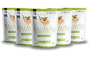 PALMINI Pasta Linguini - Palmito – Bajo en calorías – Bajo en carbohidratos – Keto - Vegano – Libre de OGM – Libre de Gluten – Sin azúcar – 338g | (Pack de 6 unidades)