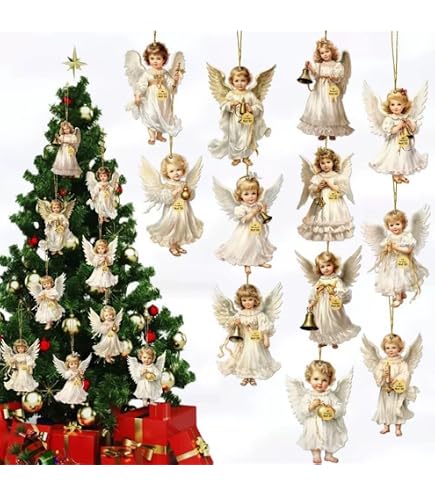 Decorazioni 3D smorzate per albero di Natale in miniatura, sfondo con