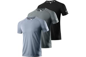 Boyzn 1, 3 or 5er Pack Sport Tshirts Herren Kurzarm T-Shirts Funktionsshirt Laufshirt Schnelltrocknend Atmungsaktive Sport Shirt Sommer Fitnessshirt Trainingsshirt für Running Workout Bodybuilding