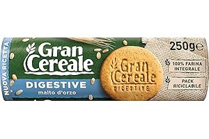 Gran Cereale Biscotti Digestive con Malto D'Orzo, Biscotti Digestivi Ricchi di Fibra e Fosforo - 250 g
