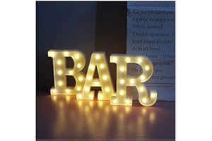 SUQ Buchstaben Lichter, LED Brief Beleuchtung, Alphabet Lampe, batteriebetrieben, beleuchtetes Schild mit Buchstaben, Nachtlichter Dekoration für Bar, Kneipe, Zuhause, Party, Hochzeit, Wand