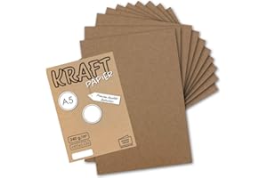 Neuser Papier - 75 fogli di carta kraft vintage, colore: marrone, DIN A5, 21 x 14,8 cm, 250 g/m², carta riciclata naturale, 100% ecologica, per bricolage e fai da te