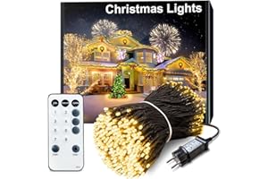 ARKOCHIC 35M luces navidad exterior, luces 300 led arbol navidad con Control remoto, Blanco Cálido guirnalda Navidad Luminosas Decoracion con 8 Modos para Jardín Boda Fiesta Casa Árbol y Interior