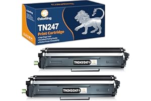 ColorKing TN247 Black Compatible Brother TN-243CMYK Toner TN-243BK TN247 Toner Cartridges Brother DCP-L3550CDW Toner Black DCP-L3510CDW HL-L3230CDW HL-L3210CW MFC-L3710CW MFC-L3750CDW (2 Black)