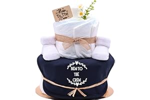 ‎TREND MAMA KEIN STREICHELZOO Trend Mama | Windeltorte | navy blau | Spruch wählbar | Lätzchen, Kuschelsocken |Geschenk Geburt (Design| New to the Crew)