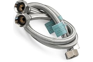 XCEL HOME Coppia di connettori per rubinetto monoblocco per lavabo, 1/2" x 1/2" (da femmina a femmina), BSP (500 mm)