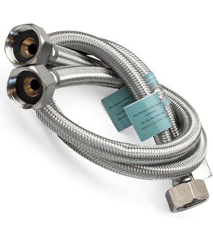 Essentials Flexible Tap Connector With Isolating Valve 15mm X 1/2" X 500mm