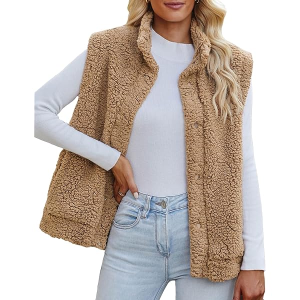 Gilet Femme D'hiver En Fausse Fourrure Douce - Sans Manches - Couleur Unie - Chaud Et élégant - Pour Extérieur Et Occasions Décontractées - 8