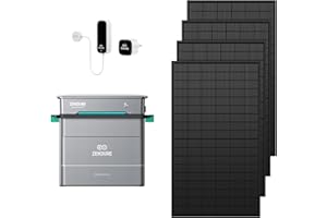 Zendure Balkonkraftwerk mit Speicher, Hyper 2000 mit 1800W Solar Eingang, 1200W AC-Laden, 1200W Ausgang, Eingebaute Mikrowechselrichter, TOU, 1920Wh, 1720W bifacial Solarpanel, mit Smart Meter D0