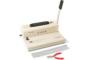 TIANSE Electric Coil Binding Machine with 12 Sheet Punch Capacity, Includes Crimping Pliers and Plastic Tying Pins