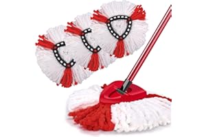 NICEMOVIC 3 Pack Triangle Spin Reusable Mop Heads, Compatible with Vileda 2 in 1 Turbo Mop Heads Replacement