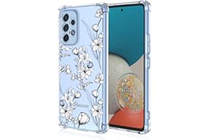 RankOne Coque de Téléphone Convient pour Samsung Galaxy A23 5G (6.6" inches) Transparent TPU Silicone Color Drawing Pattern Case - Fleurs 8
