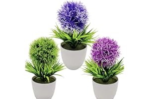 Fycooler Sztuczne Rośliny Doniczkowe: Bukszpan, Drzewo w Kształcie Kuli, Świeże Zielone Krzewy, Trawa Bonsai, Zieleń do Wystroju Domu, Dekoracja Biura i Ogrodu