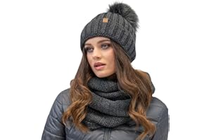 Vivisence Cappello Invernale alla Moda con Pom-PON Ecologico Fodera in Pile Antistatico E Filato Caldo E Spesso Perfetta vestibilità Ideale per Le Giornate Fredde