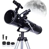 Astronomik Teleskop, 525X B&uuml;y&uuml;tme Kapasitesi, 76 mm Mercek A&ccedil;ıklığı, 700 mm Odak Uzunluğu, Y&uuml;ksek G&ouml;r&uuml;nt&uuml; Kalitesi, 113 cm Tr