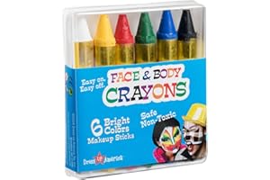 Dress Up America Kit de Pintura Facial - Crayones de Pintura Facial y Corporal - Juego de 6 piezas de maquillaje de Halloween para niños y adultos