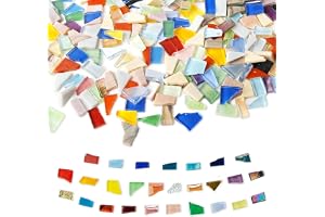 1 kg glas mosaikstenar för pyssel mosaikkakel mosaik glasplattor | Oregelbundet handskurna mosaiktallar med obehandlade kanter kristallglas mosaikbitar för mosaikdekorationer