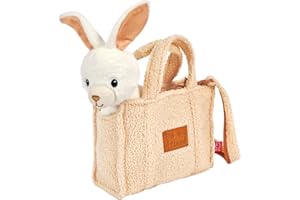 PERLETTI Borsetta Bambina Bambino con Peluche Estraibile - Borsa Morbida e Leggera Regalo Bimbi 3 4 5 6 Anni con Manici - Borsa Bambini Asilo con Pupazzo Removibile - Dimensioni 27x22x9cm