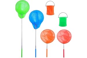 Galerie SV 6 Stück Kescher Kinder,Teleskop Kinder Kescher 35-83cm Schmetterlingsnetz Fischernetz Kinder Geeignet zum Fangen von Insekten und Schmetterlingen, zum Angeln und für Gartenaktivitäten