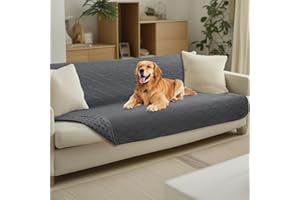 luciphia Copridivano per Cani Impermeabile, Coperta per Cani 100% Impermeabile con Punti Antiscivolo Tappetino Protezione per Mobili Bambini Cane Gatti Lavaggio in Lavatrice Grigio 132_x_208cm