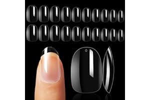 Makartt Short Oval False Nails, 500pcs Durable Clear Full Cover Stick on Nails, Strong Hold, Natural, Easy to Shape, Design Your Press on Nails and Fake Nails, Acrylic Nail Tips,10 Sizes