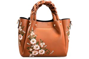 NICOLE & DORIS Sac à Main Brodé de Mode Borsa da Donna Borsa a Tracolla Elegante Borsa Messenger in Pelle PU Borsa a Spalla Borsa Con Manico Superiore