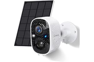 G-Homa Telecamera Wi-Fi Esterno con Pannello Solare, Videocamera Sorveglianza Esterno WiFi con Colore Visione Notturna/Audio a 2 Vie/2K/Movimento PIR/sirena/intelligente AI/Impermeabile IP65