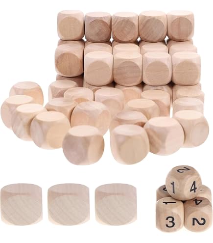 6 Stück Holzwürfel Set – Große Spielwürfel 5x5x5 Cm, Aus Holz, Für Spieleabende & Deko
