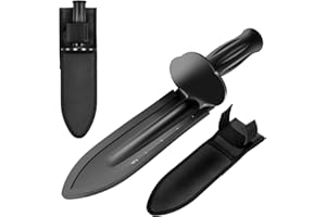 Flysocks Metalldetektorschaufel -Zubehör, Baggerschaufel, Kleiner Schaufelspaten mit Scheide doppelt gezahntes Grabwerkzeug für Gartenarbeit, Camping, Landschaftsbau mit Messskala