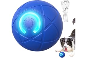 DOIYISLEM Interaktives Hunde Ball – Automatisch Rollender Ball Hundespielzeug, Mit LED-Lichtern, Aktiver Rollball Für Hunde, Langlebiger Und Verschleißfester, USB-aufladbar, Für Kleine/mittlere/große Hunde