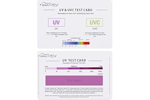 EIDEAL™ | UV & UVC Test Card & UV Intensity Test Card | 3-in-1 UV Test Card | UVA & UVC Light Identifying Card | UV Bulb & LED Intensity Reading Card | UV Dosage Indicator Card | UVB Tester