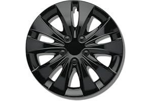 ‎KUGLO Radkappen 16 Zoll - schwarz Radzierblenden 4er-Set von 13-16 Zoll - Stormer Radblenden für die meisten Automarken und Stahlfelgen - Zierkappen in Schwarz oder Silber - Felgenabdeckung