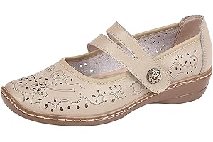 Boulevard Womens/Ladies Touch Fastening Perforated Bar Casual Leather Shoes