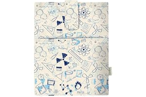 KAPAX Pochette per libri, custodia per libri, per libro in brossura, tessuto lavabile, impermeabile, per proteggere i libri, con imbottitura, custodia di protezione per tablet per adulti (scienza)