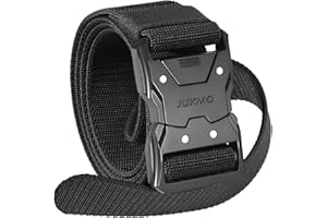 JUKMO Quick Release Tactical Belt, Military Work 1.5" Nylon Web Hiking Belt with Heavy Duty Seatbelt Buckle