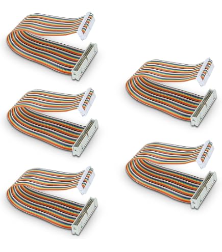 2 Cavi A Nastro Piatto IDC 40 Pin – 50 Cm, Passo 2.54 Mm, 28 AWG, Femmina, Per Prolunghe E Collegamenti Elettronici