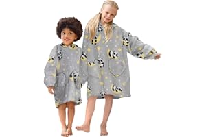 Adisputent Kids Blanket Hoodie Oversized Snuggle Blanket Sherpa Fleece Lined Blanket Hooded with Pockets Boys Girls Soft Cozy Fluffy Wearable Blanket 5-15 Years