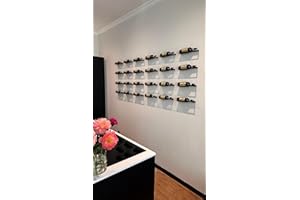 Lendo Online Portabottiglie da parete 6 bottiglie, Scaffali per Vino da appendere a parete con cavatappi nero verniciato a polvere in metallo acciaio portabottiglie stile industriale