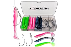 THKFISH Hamecon Peche Crochets d'appâts lestés Hameçons lestés Swimbait pour Eau salée Eau Douce 19Pièces 25Pièces 30Pièces 60Pièces