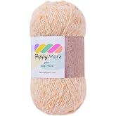 Furrier Han &ldquo;Happy Mora&rdquo; Clear Metallic Dot Hand Knitting Lanyard - Medium Thickness, 180 m/100 g, Vibrant Color Transitions & Sparkly Sim De