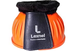 LEXNEL Rubber Bell Boots, Durable Bell Boots for Horse – Superior Hoof Protection and Comfort (Orange, Large)