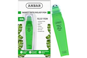 Anbar Bug Bite Relief Pen for Mosquitos, Wasps, Nettles, and Insects, 15 mL, Fast Acting Instant Relief, Deet Free, Gentle on Sensitive Skin, Anti-Itch Support for Kids and Adults
