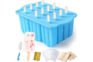 SINNSALLY Silikon Eisformen Eis am Stiel Silikon Eisform,Popsicle Formen Set,Eis Form Stieleisform,Eisformen mit Stiel,Eis Formen für Stieleis,Eislutscher Eisförmchen,Ice Lolly Mould Pop Molds Eiscreme Form