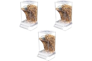 PACIENJO Automatischer Vogelfutterspender,futterspender Vögel Hängend, Transparent Vogelfutterhaus Sittiche Käfig Futterautomat Vogelfutterspender Käfigzubehör Für Wellensittiche Nymphensittiche Finken (3)