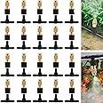 Excefore 20Pcs Three-Way Atomizing Nozzle with Drip Irrigation Connector for 1/4 inch Drip Irrigation Tubing, Micro Spray Drip Irrigation Emitters, Adjustable Sprinkler Drip Irrigation Mister Kit