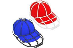 DYDHRER 2 Piezas Jaula de Lavado de Gorras de Béisbol, Soportes para Lavar Gorras en el Lavavajillas y la Lavadora, Estante Sombreros Protección, Soporte para Gorras de Niños y Adultos(Negro+blanco)