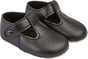EARLY DAYS Baypods, Baby Shoes for Boys & Girls, Soft Soled Pre Walker Shoes, Soft Faux Leather Baby Boys & Baby Girls Shoes, B625 T Bar Style Shoe with Hole Punch, Made in England