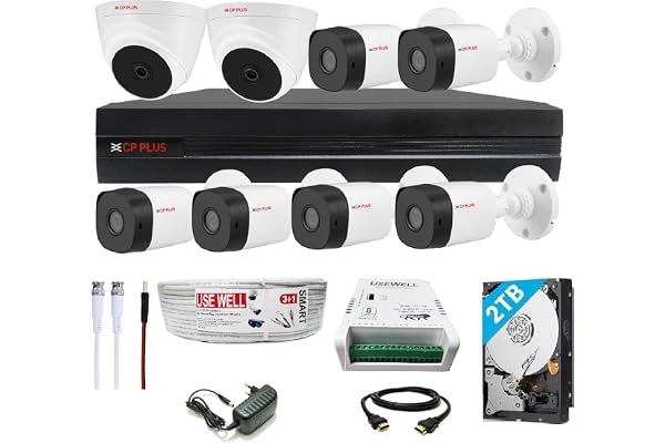 CP PLUS HD 8 DVR 2.4 MP 2 6 + 2 TB HDD + (3+1) + 8 CH + USEWELL BNC DC
