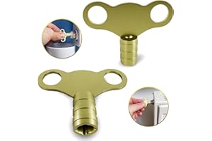 MZM SHOPACO Solid Brass Universal Radiator Bleed Key- 2 Pack, 5mm Radiator Key for Venting and Bleeding Radiators- Easy to Use, Heavy Duty Radiator Plumbing Bleed Key, UK Radiator Valve Clock Key.